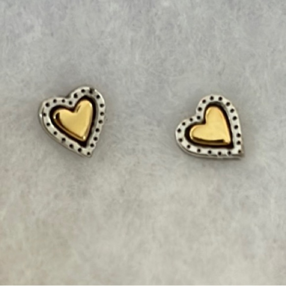 Brighton Gold and Silver Heart Earrings - Picture 1 of 2